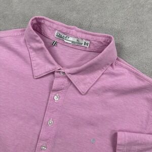 Criquet Polo Shirt Mens XL Pink Heathered Short Sleeve Golf Casual Preppy Summer